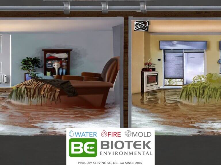Computer generated image depicting potential water damage dangers