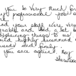 A letter of thank you from a satisfied customer