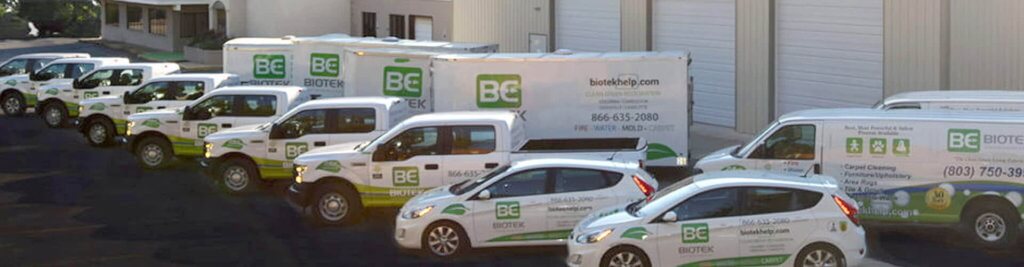 Biotek fleet of cars and vans